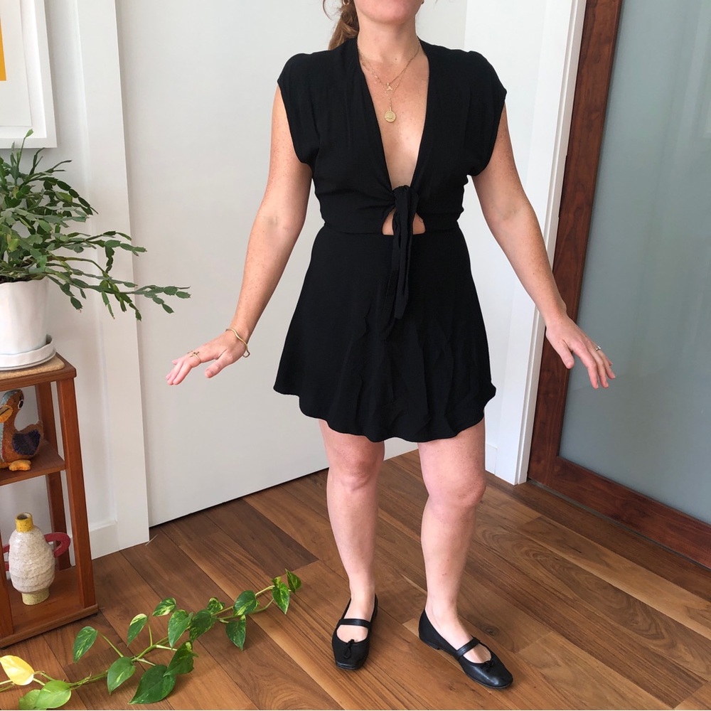 Reformation black mini dress